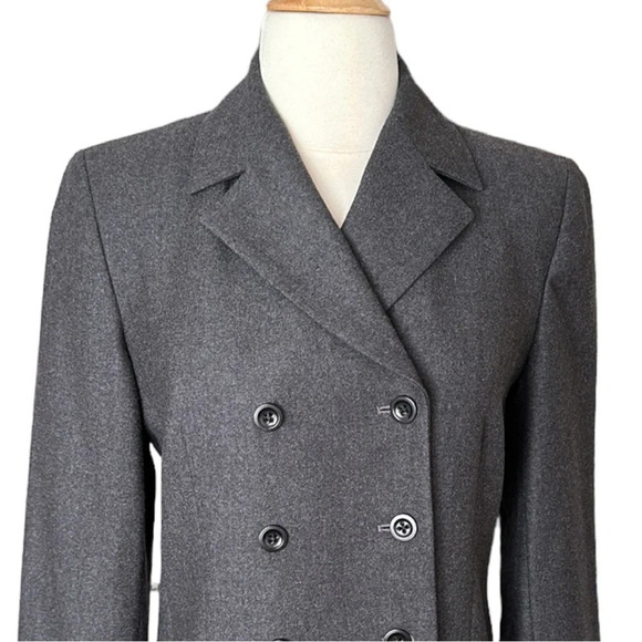BANANA REPUBLIC Italian Wool Cashmere Double Breasted Coat Gray Lightweight 2 - Picture 4 of 15